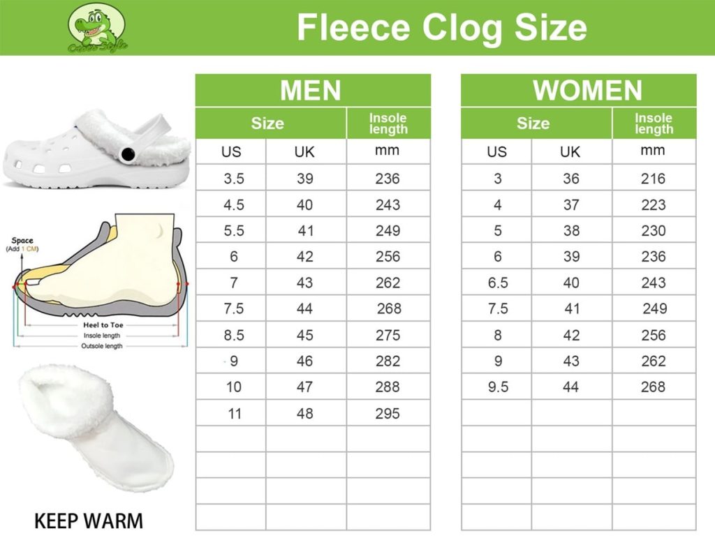 Fleece Clog Size min