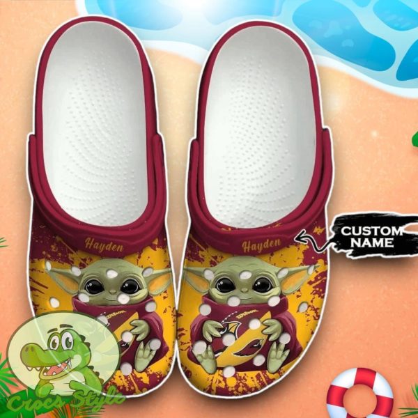 Arizona Cardinals Baby Yoda Crocs Custom Name Edition Classic Clogs Shoes