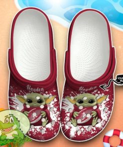 Arkansas Razorbacks Baby Yoda Crocs Custom Name Edition Classic Clogs Shoes Product Photo 1
