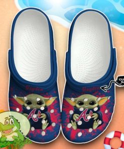 Atlanta Braves MLB Baby Yoda Crocs Custom Name Edition Classic Clogs Shoes Product Photo 1