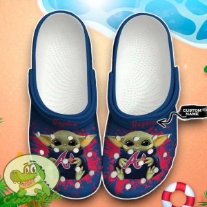 Atlanta Braves MLB Baby Yoda Crocs Custom Name Edition Classic Clogs Shoes