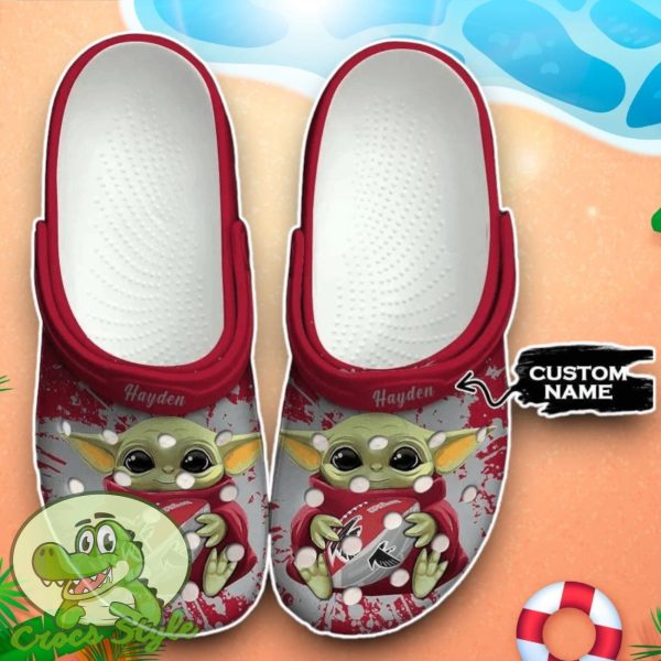 Atlanta Falcons Baby Yoda Crocs Custom Name Edition Classic Clogs Shoes