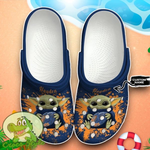 Auburn Tigers Baby Yoda Crocs Custom Name Edition Classic Clogs Shoes