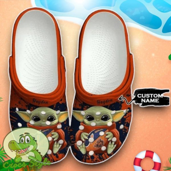 Baby Yoda Chicago Bears Crocs Custom Name Edition Clog Shoes For Men Women