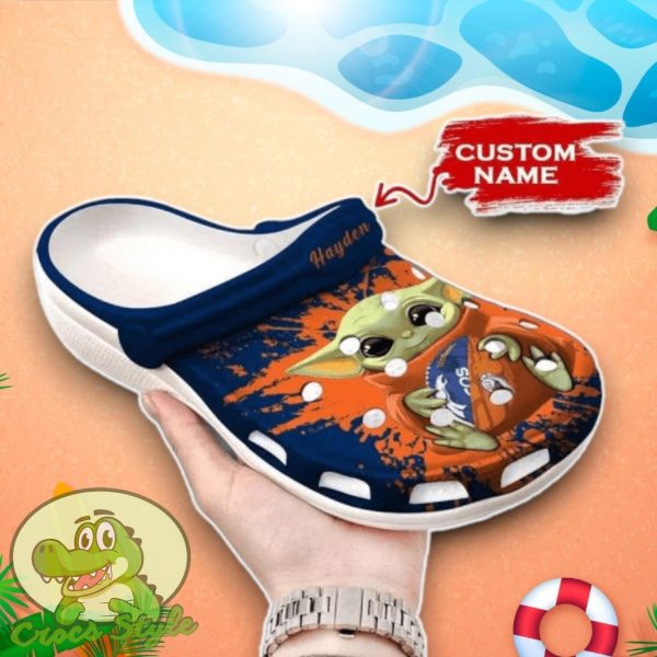 Baby Yoda Denver Broncos Crocs Custom Name Edition Clog Shoes