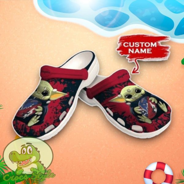 Baby Yoda Hug Houston Texans Crocs Custom Name Edition Clog Shoes