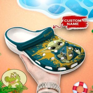 Baby Yoda Hug Jacksonville Jaguars Crocs Custom Name Edition Clog Shoes