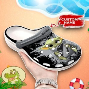 Baby Yoda Hug Las Vegas Raiders Crocs Custom Name Edition Clog Shoes Product Photo 2