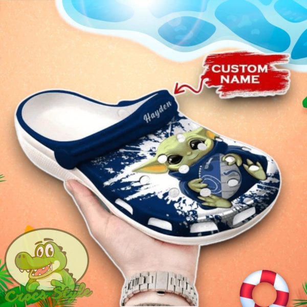 Baby Yoda Indianapolis Colts Crocs Custom Name Edition Clog Shoes