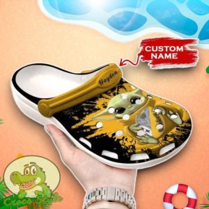 Baby Yoda Pittsburgh Steelers Crocs Custom Name Edition Clog Shoes