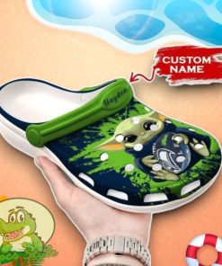 Baby Yoda Seattle Seahawks Crocs Custom Name Edition Clog Shoes Product Photo 1