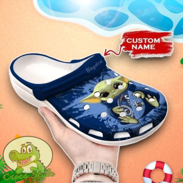 Baby Yoda Tennessee Titans Crocs Custom Name Edition Clog Shoes