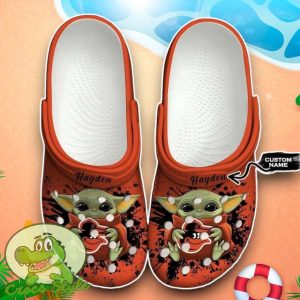 Baltimore Orioles MLB Team Logo Baby Yoda Crocs Custom Name Edition Classic Clogs Shoes