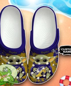 Baltimore Ravens Baby Yoda Crocs Custom Name Edition Classic Clogs Shoes Product Photo 1