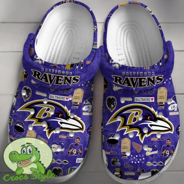 Baltimore Ravens NFL Sport Crocs Clogs Shoes Comfortable For Men Women