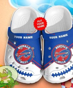 Buffalo Bills Logo Pattern Crocs Custom Name Edition Classic Clogs Shoes In Blue And White Product Photo 1