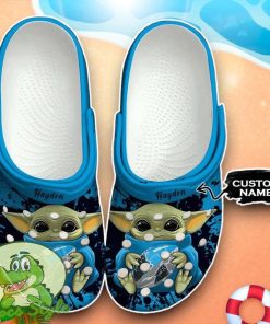 Carolina Panthers Baby Yoda Crocs Custom Name Edition Classic Clogs Shoes Product Photo 1