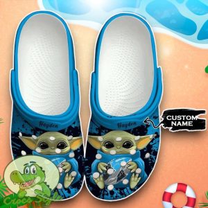 Carolina Panthers Baby Yoda Crocs Custom Name Edition Classic Clogs Shoes