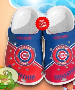 Chicago Cubs MLB Team Logo Red And Blue Crocs Custom Name Edition Classic Clogs Shoes Product Photo 1