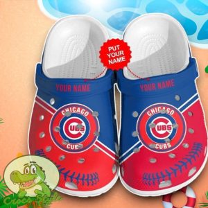 Chicago Cubs MLB Team Logo Red And Blue Crocs Custom Name Edition Classic Clogs Shoes