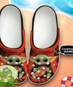 Cleveland Browns Baby Yoda Crocs Custom Name Edition Classic Clogs Shoes Product Photo 1