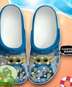 Detroit Lions Baby Yoda Crocs Custom Name Edition Classic Clogs Shoes Product Photo 1