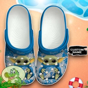 Detroit Lions Baby Yoda Crocs Custom Name Edition Classic Clogs Shoes