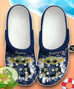 Detroit Tigers MLB Team Logo Baseball Baby Yoda Crocs Custom Name Edition Classic Clogs Shoes Product Photo 1