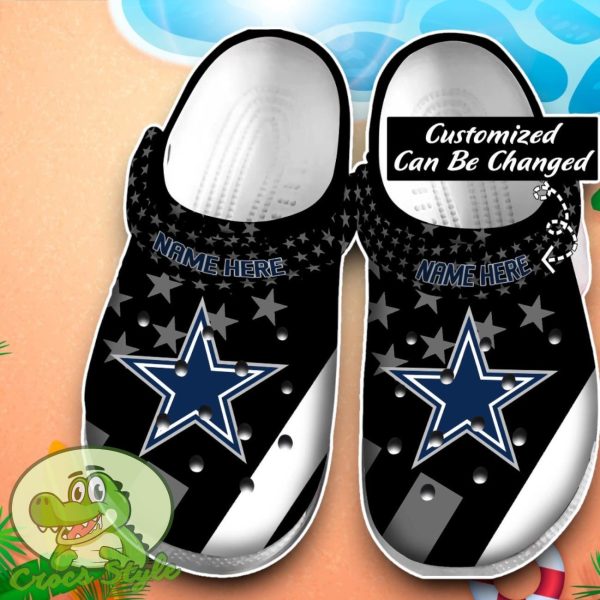 Football Dallas Cowboys Star New Crocs Custom Name Edition Clog Shoes