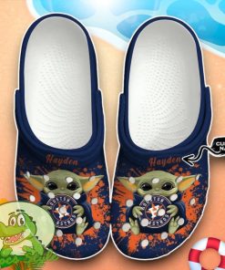 Houston Astros Baby Yoda Crocs Custom Name Edition Classic Clogs Shoes Product Photo 1