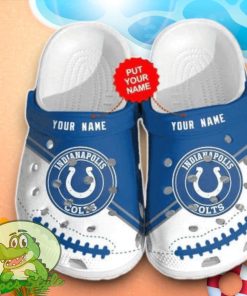 Indianapolis Colts Logo Crocs Custom Name Edition Classic Clogs Shoes In Blue White Product Photo 1