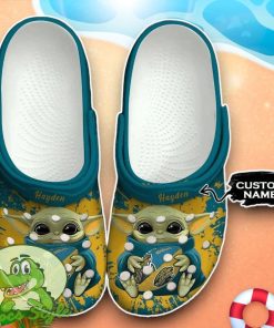 Jacksonville Jaguars Baby Yoda Crocs Custom Name Edition Classic Clogs Shoes Product Photo 1