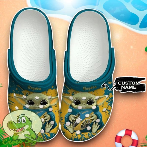 Jacksonville Jaguars Baby Yoda Crocs Custom Name Edition Classic Clogs Shoes