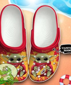 Kansas City Chiefs Baby Yoda Crocs Custom Name Edition Classic Clogs Shoes Product Photo 1