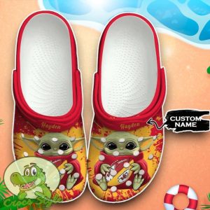 Kansas City Chiefs Baby Yoda Crocs Custom Name Edition Classic Clogs Shoes