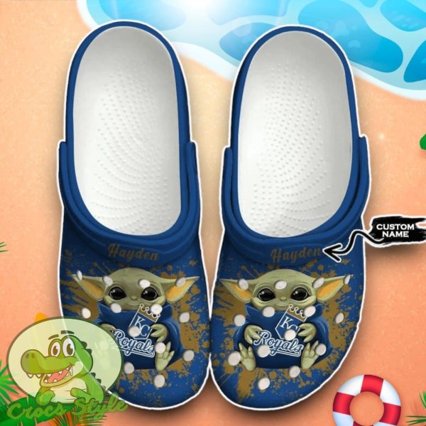 Kansas City Royals Baby Yoda Crocs Custom Name Edition Classic Clogs Shoes