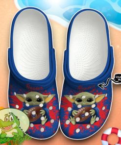 Kansas Jayhawks Baby Yoda Crocs Custom Name Edition Classic Clogs Shoes Product Photo 1