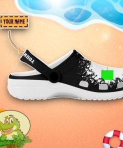 Kawasaki Logo Black And White Painting Crocs Custom Name Edition Classic Clogs Shoes Product Photo 2