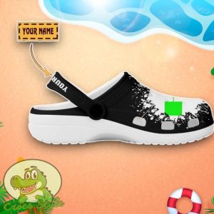 Kawasaki Logo Black And White Painting Crocs Custom Name Edition Classic Clogs Shoes Product Photo 2