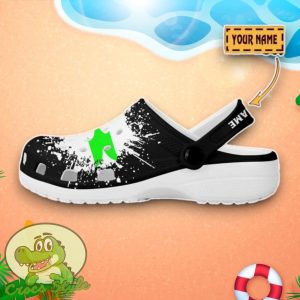 Kawasaki Logo Black And White Painting Crocs Custom Name Edition Classic Clogs Shoes Product Photo 3