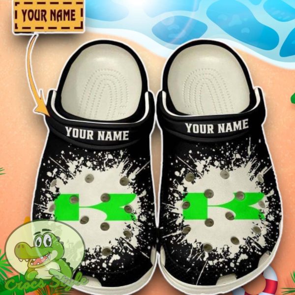 Kawasaki Logo Black And White Painting Crocs Custom Name Edition Classic Clogs Shoes