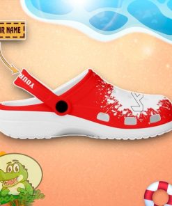 Kia Logo Red And White Painting Crocs Custom Name Edition Classic Clogs Shoes Product Photo 2