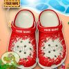 Kia Logo Red And White Painting Crocs Custom Name Edition Classic Clogs Shoes