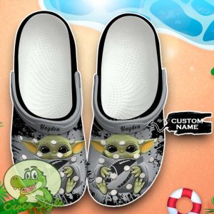 Las Vegas Raiders Baby Yoda Crocs Custom Name Edition Classic Clogs Shoes