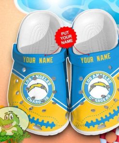 Los Angeles Chargers Crocs Custom Name Edition Classic Clogs Shoes In Blue And Yellow Product Photo 1