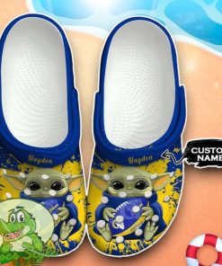 Los Angeles Rams Baby Yoda Crocs Custom Name Edition Classic Clogs Shoes Product Photo 1
