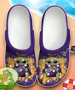 Lsu Tigers Baby Yoda Crocs Custom Name Edition Classic Clogs Shoes Product Photo 1