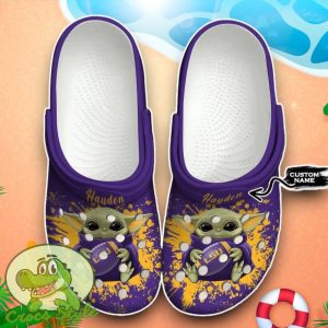 Lsu Tigers Baby Yoda Crocs Custom Name Edition Classic Clogs Shoes