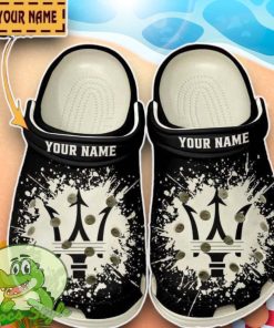 Maserati Logo Black And White Painting Crocs Custom Name Edition Classic Clogs Shoes Product Photo 1