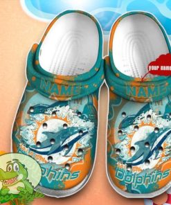 Miami Dolphins Crocs Custom Name Edition Clog Shoes Product Photo 1